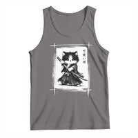 Vintage Japanese Art Samurai Cat Tank Top Sumie Kawaii Cat Lover Gift