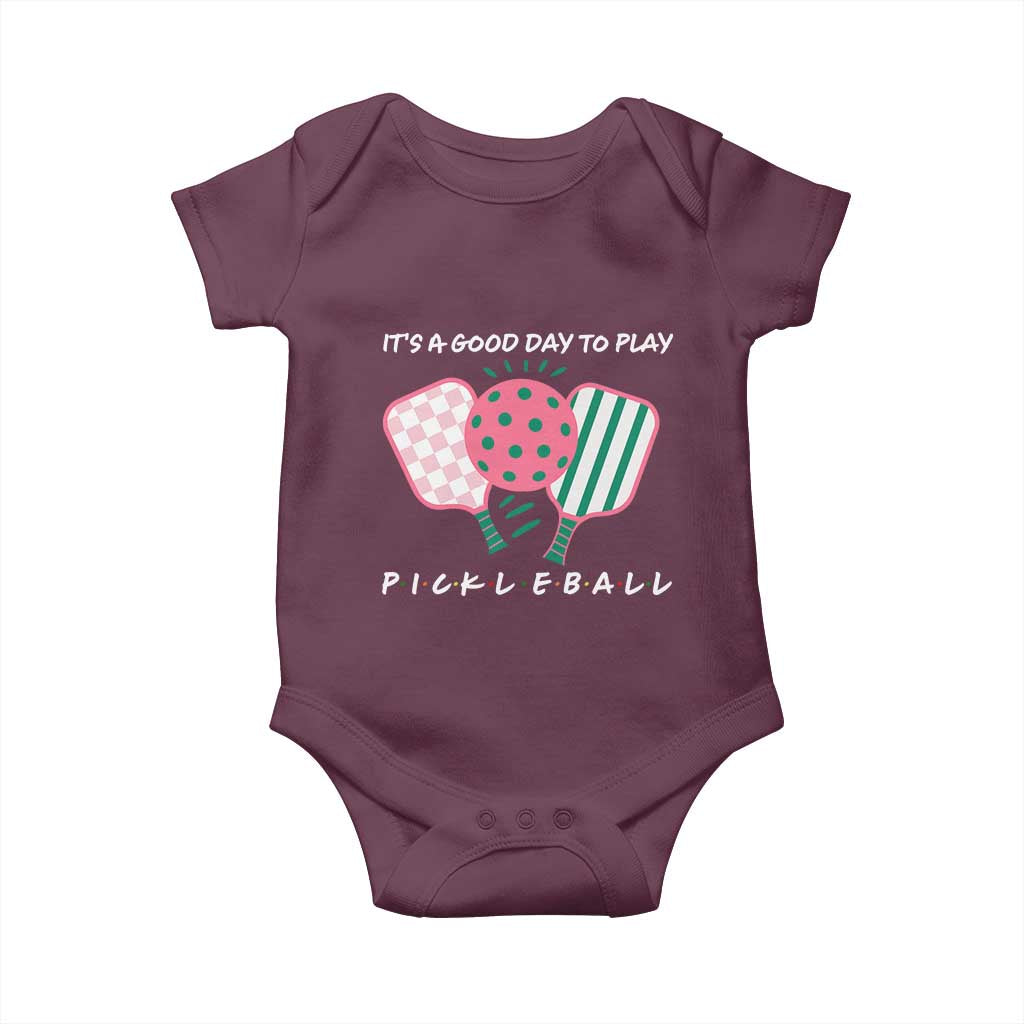 Pickleball Girl Lover Baby Onesie It Is A Good Day To Play Quote - Wonder Print Shop