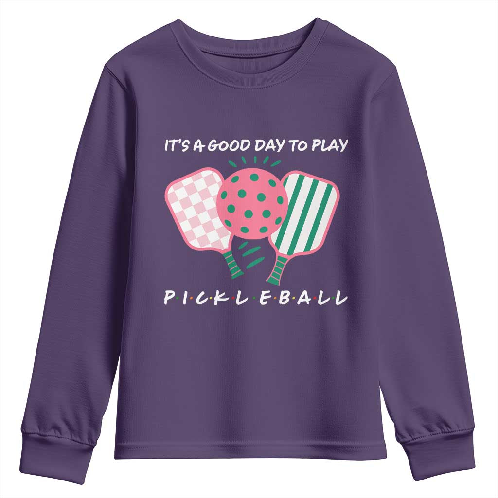 Pickleball Girl Lover Youth Sweatshirt It Is A Good Day To Play Quote - Wonder Print Shop