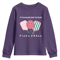 Pickleball Girl Lover Youth Sweatshirt It Is A Good Day To Play Quote - Wonder Print Shop