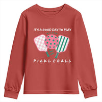 Pickleball Girl Lover Youth Sweatshirt It Is A Good Day To Play Quote - Wonder Print Shop
