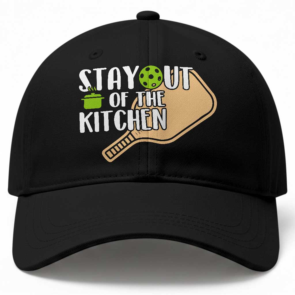 Funny Pickleball Baseball Cap Stay Out Of The Kitchen