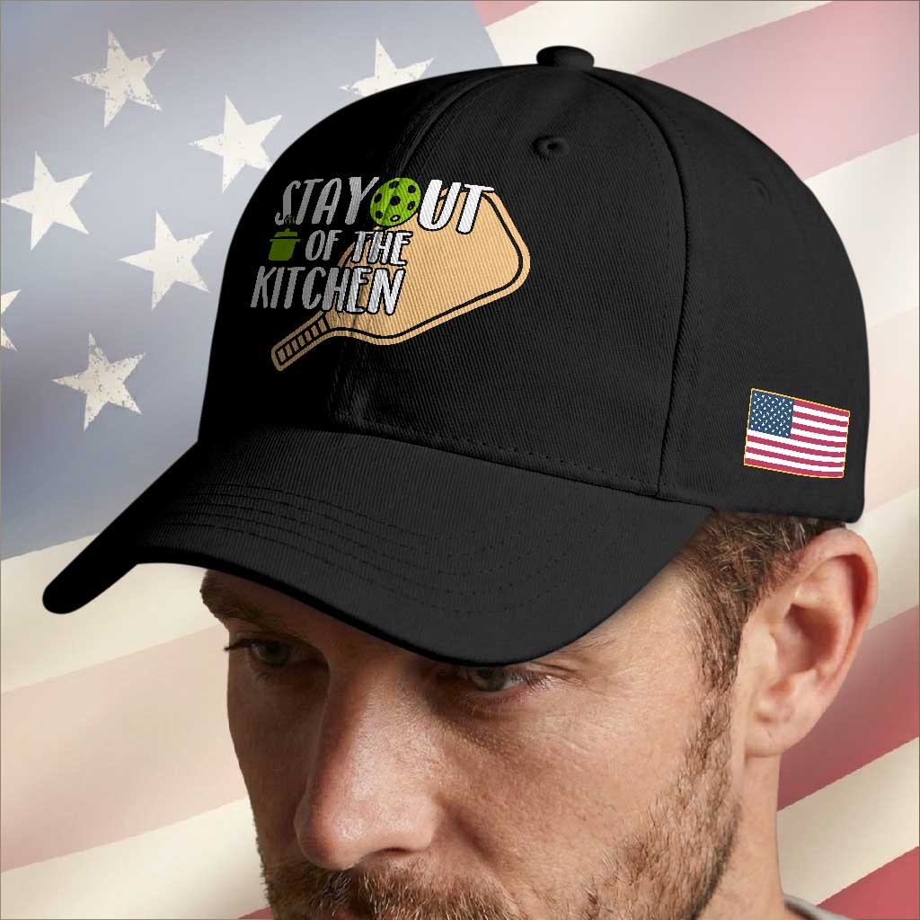 Funny Pickleball Baseball Cap Stay Out Of The Kitchen