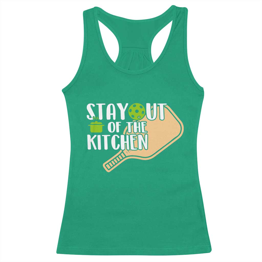 Funny Pickleball Racerback Tank Top Stay Out Of The Kitchen - Wonder Print Shop