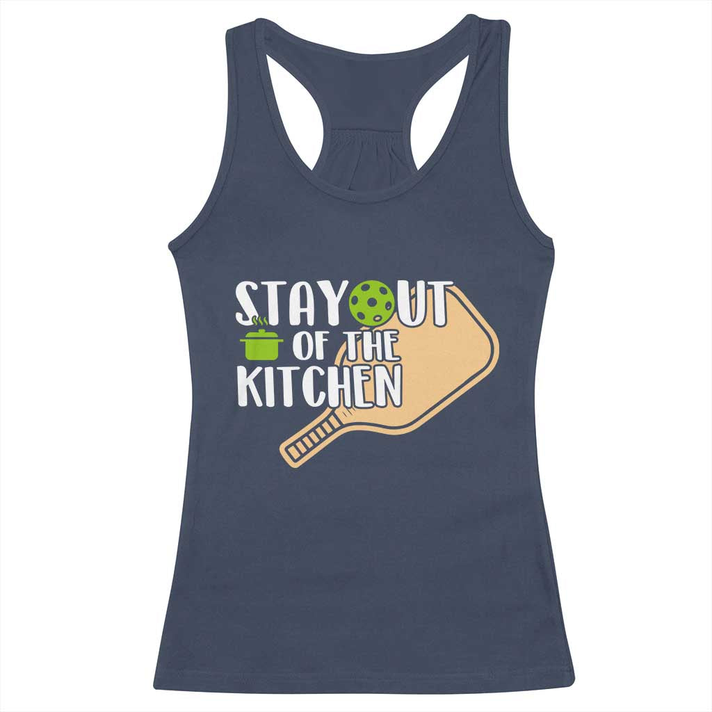 Funny Pickleball Racerback Tank Top Stay Out Of The Kitchen - Wonder Print Shop