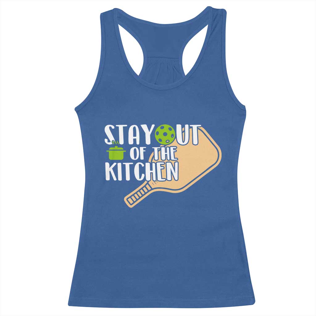 Funny Pickleball Racerback Tank Top Stay Out Of The Kitchen - Wonder Print Shop