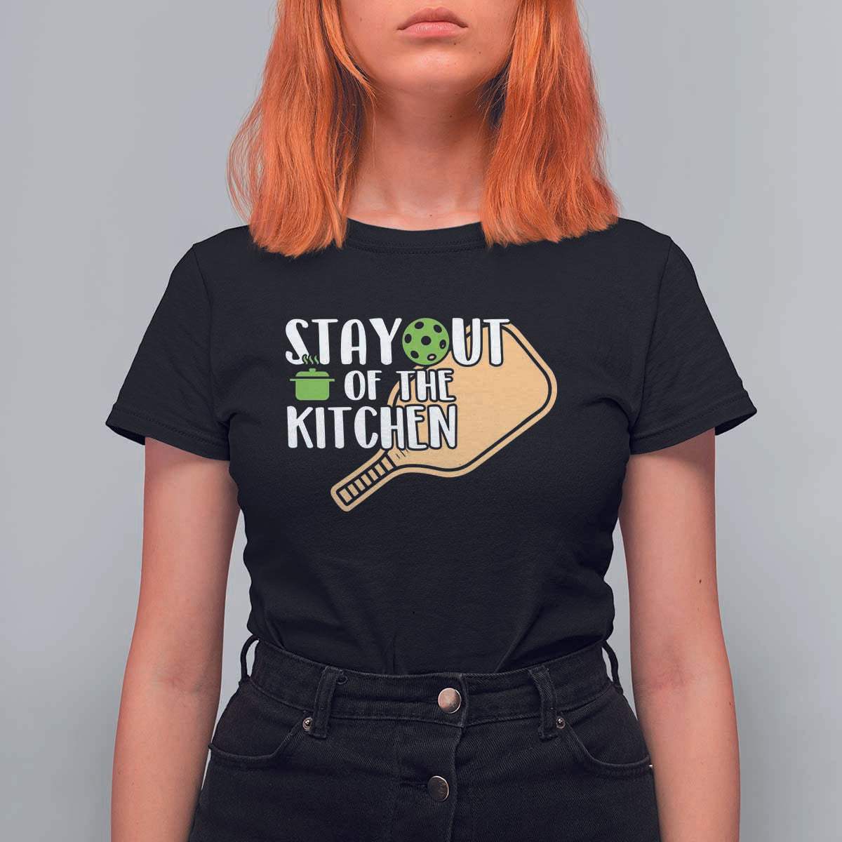 Funny Pickleball T Shirt For Women Stay Out Of The Kitchen - Wonder Print Shop