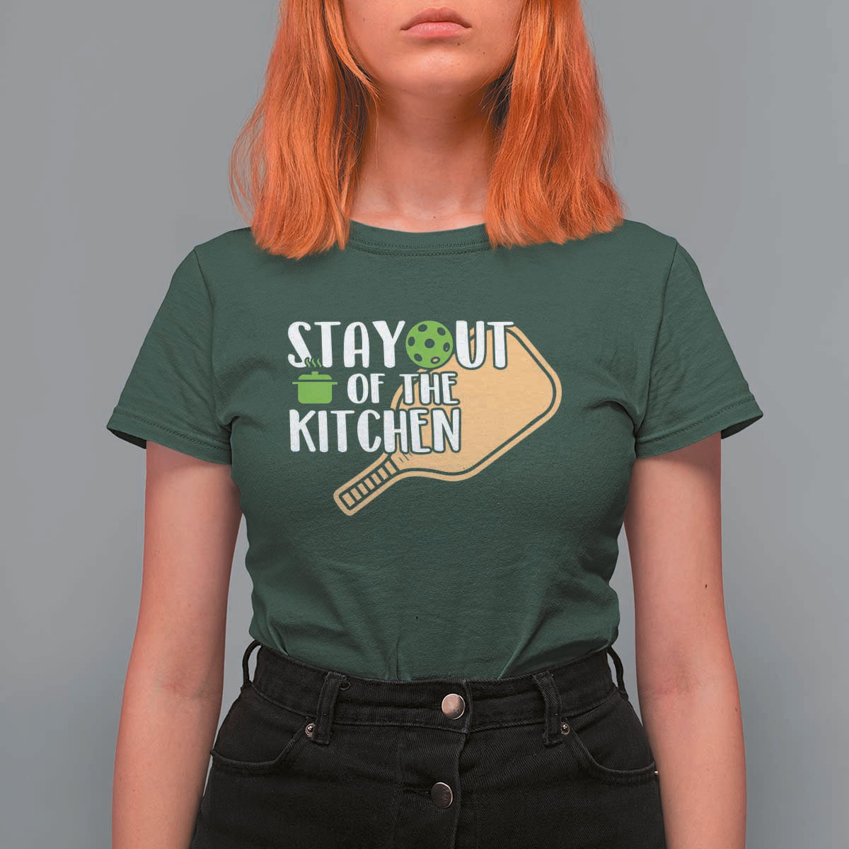 Funny Pickleball T Shirt For Women Stay Out Of The Kitchen - Wonder Print Shop