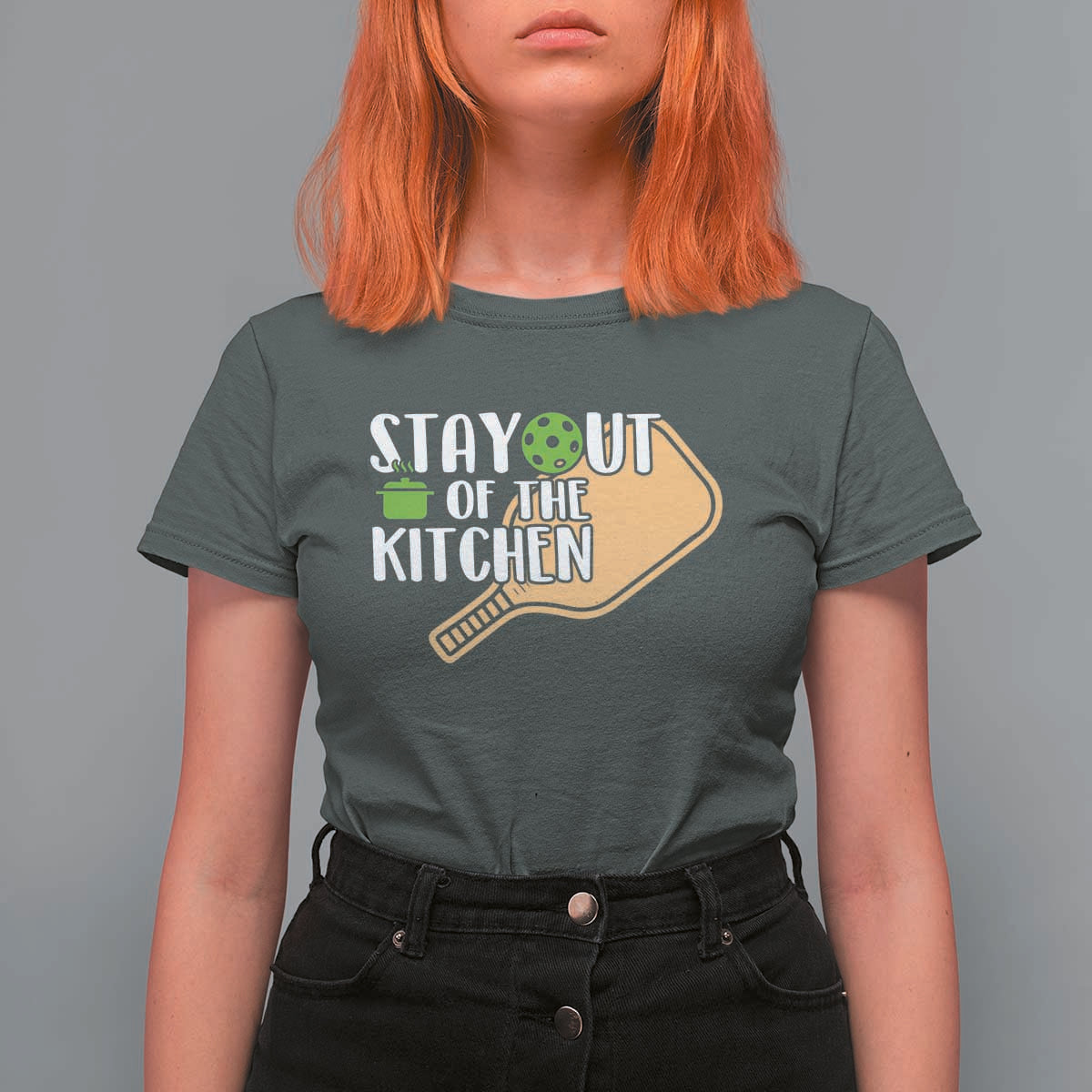 Funny Pickleball T Shirt For Women Stay Out Of The Kitchen - Wonder Print Shop