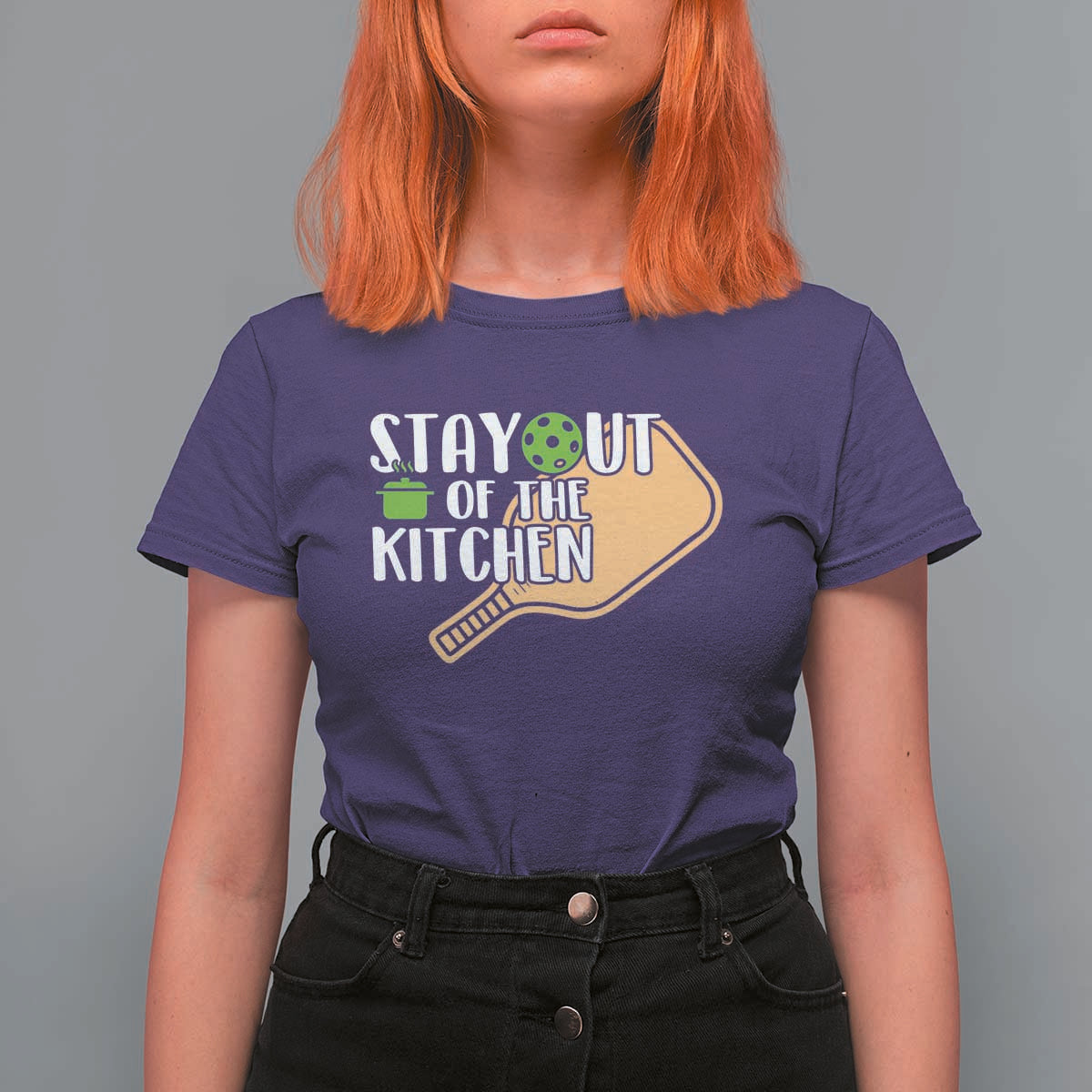 Funny Pickleball T Shirt For Women Stay Out Of The Kitchen - Wonder Print Shop