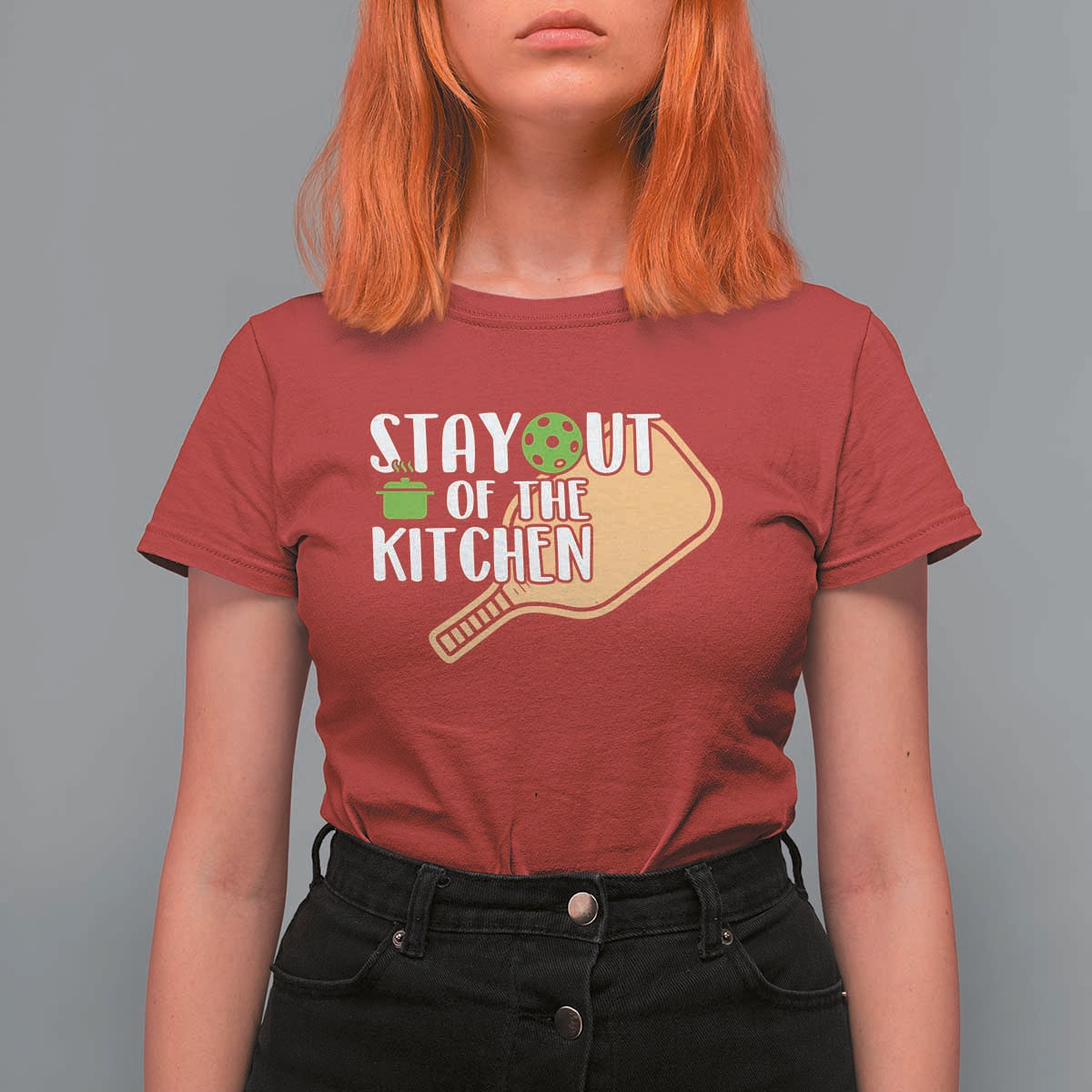 Funny Pickleball T Shirt For Women Stay Out Of The Kitchen - Wonder Print Shop