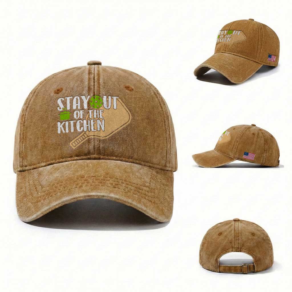 Funny Pickleball Washed Cotton Baseball Cap Stay Out Of The Kitchen