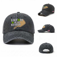 Funny Pickleball Washed Cotton Baseball Cap Stay Out Of The Kitchen
