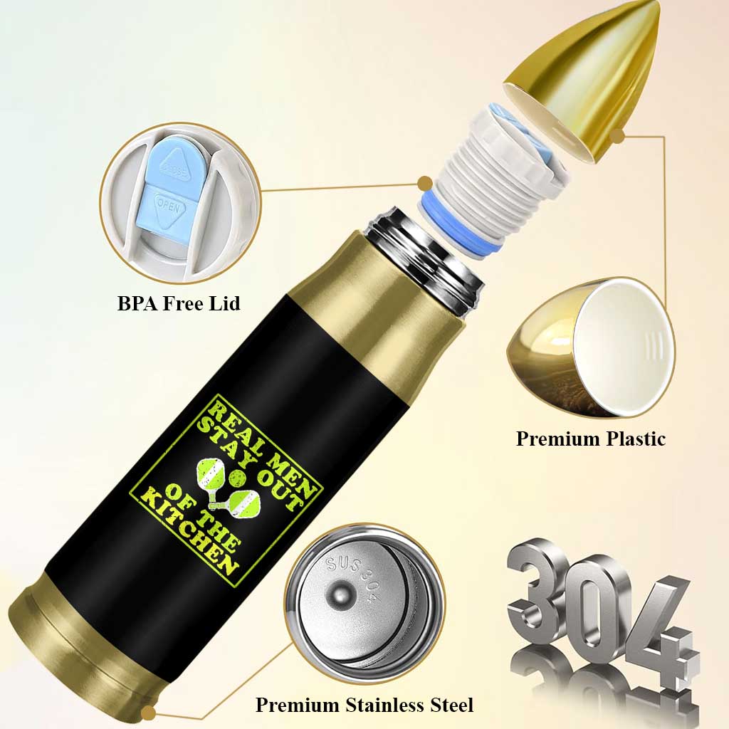 Funny Pickleball Bullet Tumbler Stay Out Of The Kitchen For Men