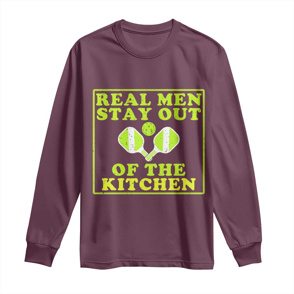 Funny Pickleball Long Sleeve Shirt Stay Out Of The Kitchen For Men - Wonder Print Shop