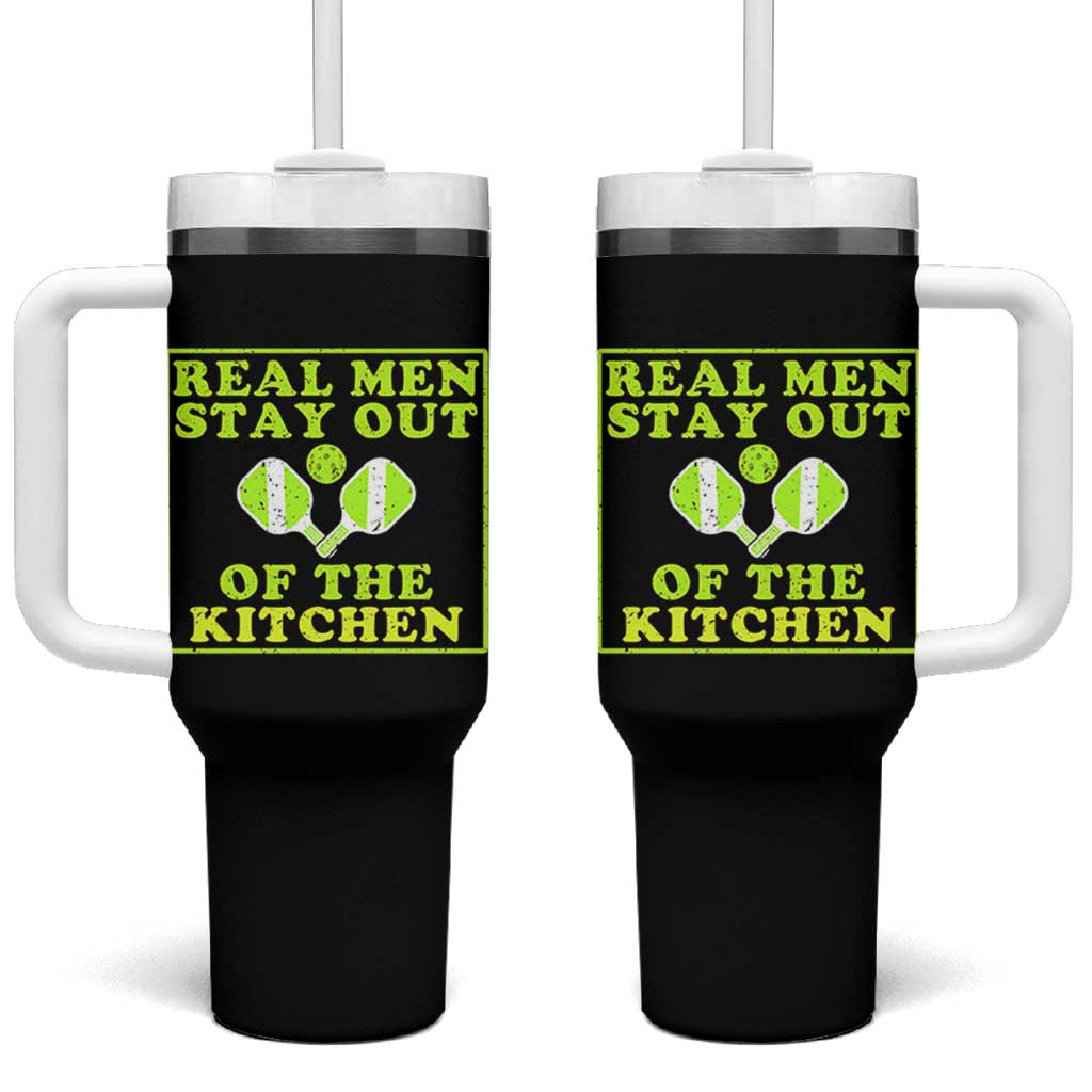 Funny Pickleball Tumbler With Handle Stay Out Of The Kitchen For Men