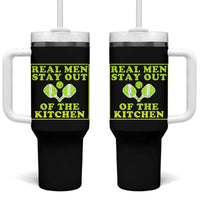 Funny Pickleball Tumbler With Handle Stay Out Of The Kitchen For Men