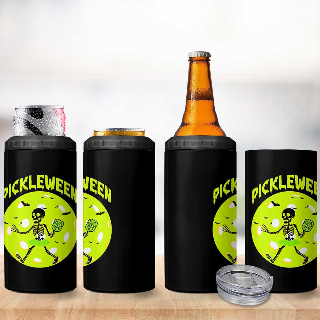 Funny Halloween Pickleball Lovers 4 in 1 Can Cooler Tumbler Pickleween