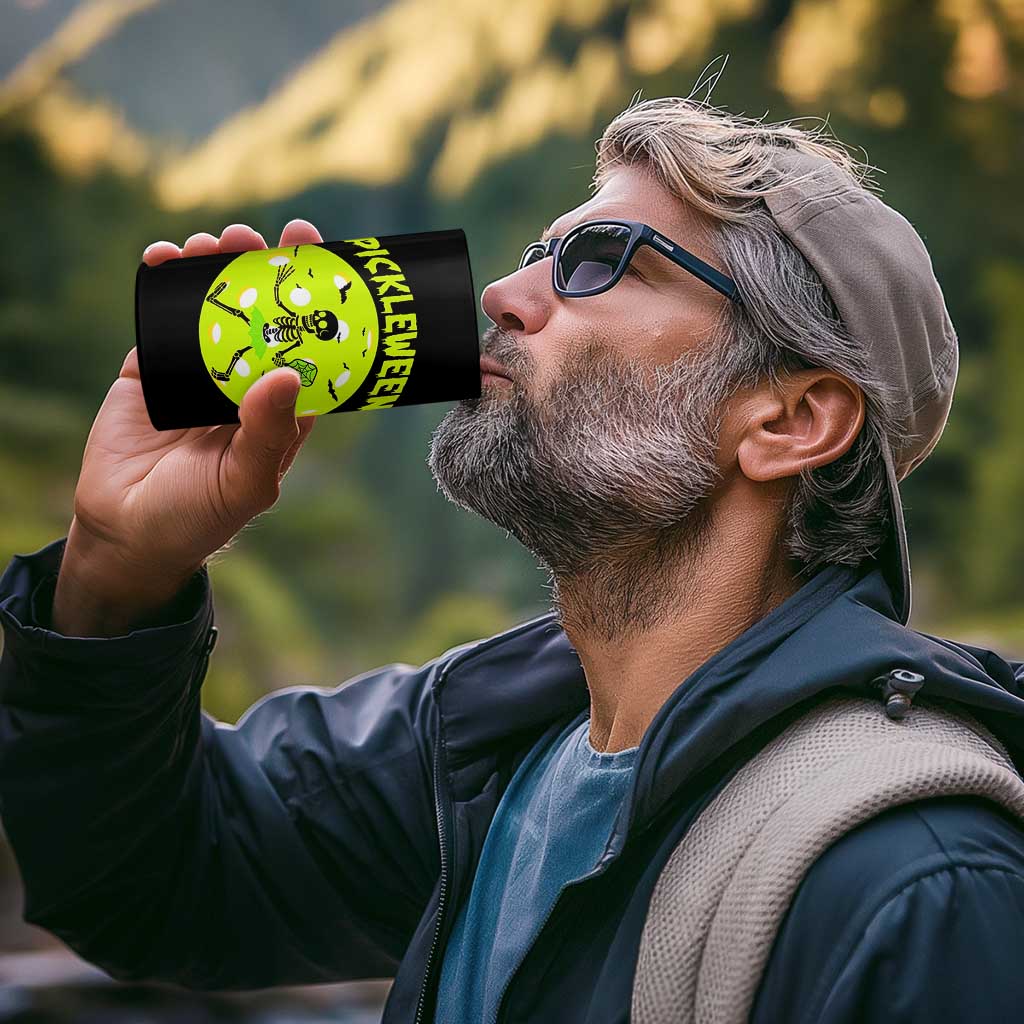 Funny Halloween Pickleball Lovers 4 in 1 Can Cooler Tumbler Pickleween