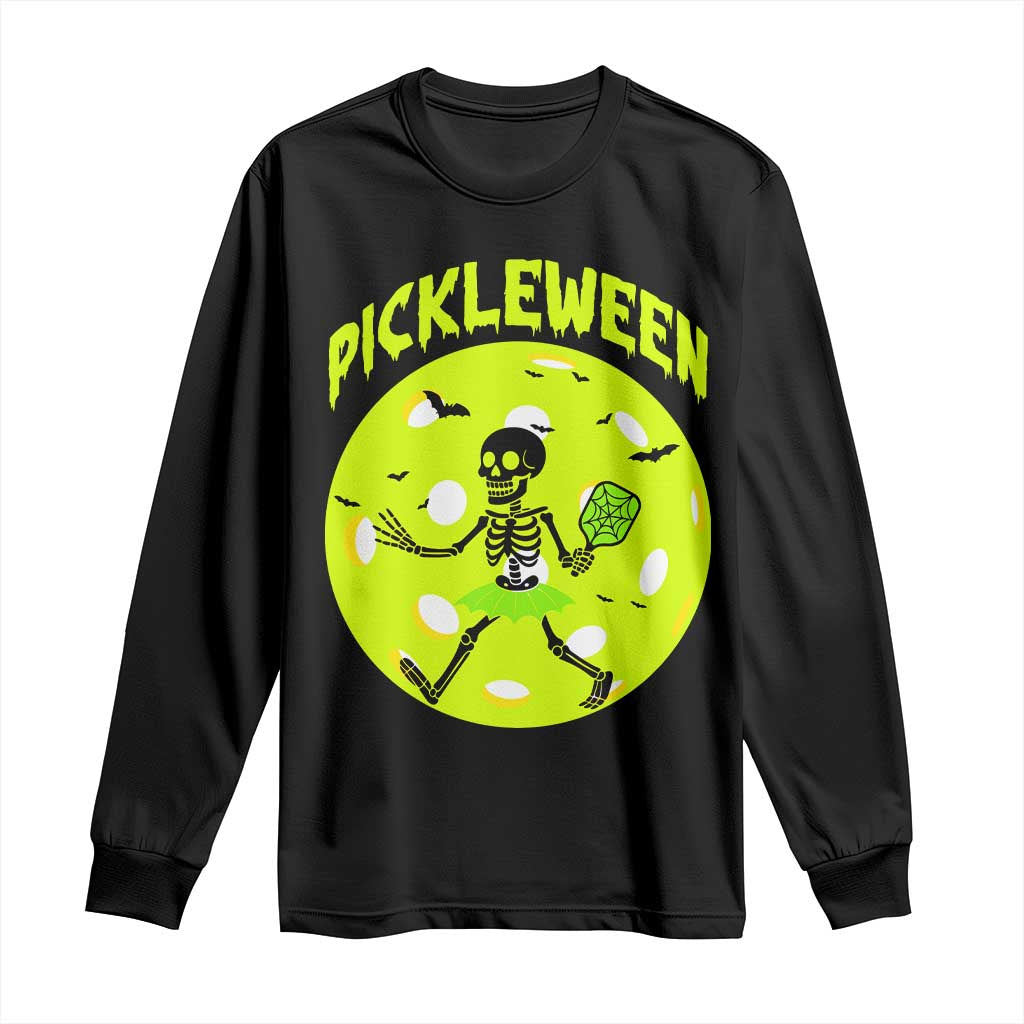 Funny Halloween Pickleball Lovers Long Sleeve Shirt Pickleween - Wonder Print Shop