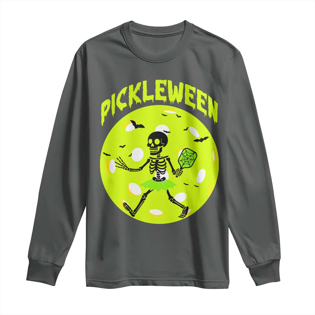 Funny Halloween Pickleball Lovers Long Sleeve Shirt Pickleween - Wonder Print Shop