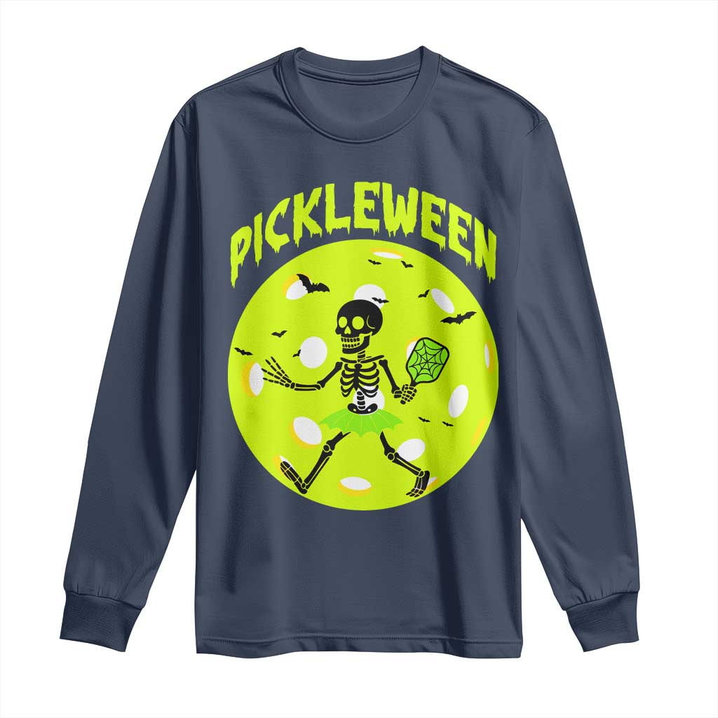 Funny Halloween Pickleball Lovers Long Sleeve Shirt Pickleween - Wonder Print Shop