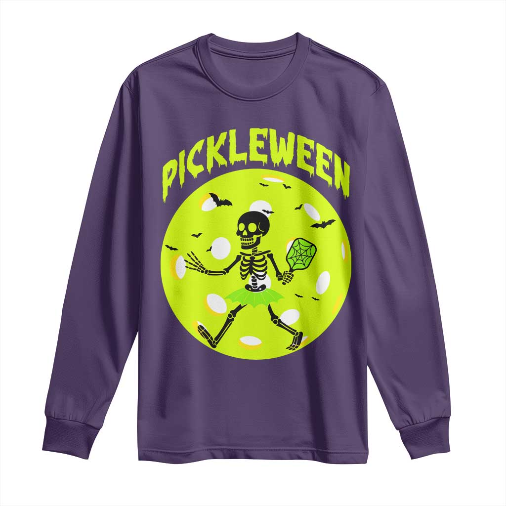 Funny Halloween Pickleball Lovers Long Sleeve Shirt Pickleween - Wonder Print Shop
