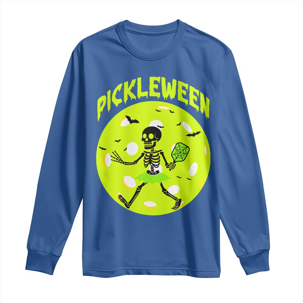Funny Halloween Pickleball Lovers Long Sleeve Shirt Pickleween - Wonder Print Shop