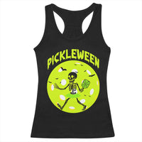 Funny Halloween Pickleball Lovers Racerback Tank Top Pickleween - Wonder Print Shop
