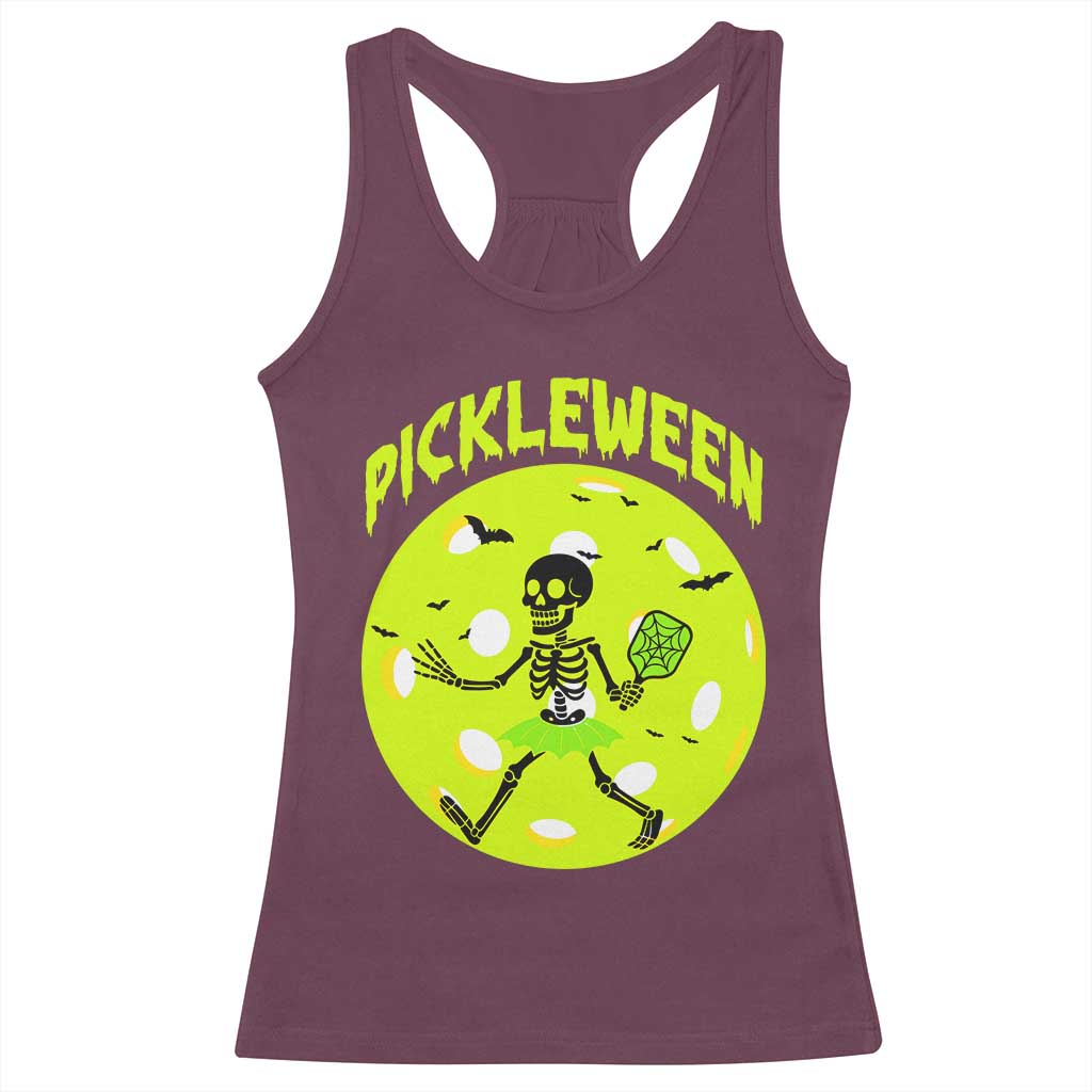 Funny Halloween Pickleball Lovers Racerback Tank Top Pickleween - Wonder Print Shop