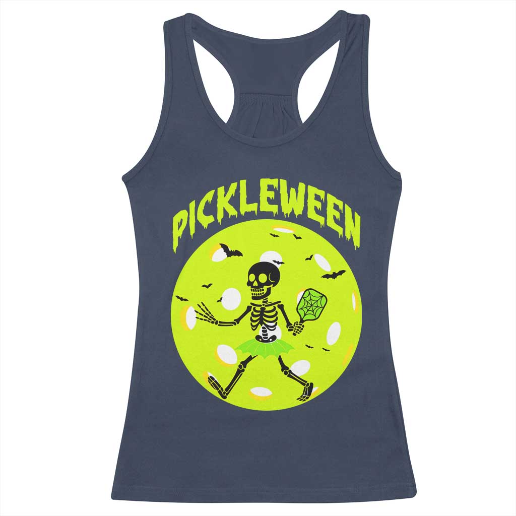 Funny Halloween Pickleball Lovers Racerback Tank Top Pickleween - Wonder Print Shop
