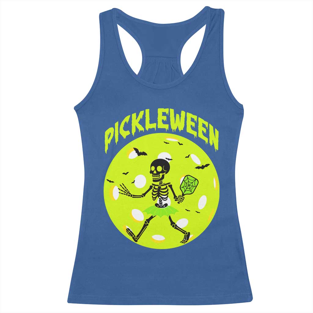 Funny Halloween Pickleball Lovers Racerback Tank Top Pickleween - Wonder Print Shop