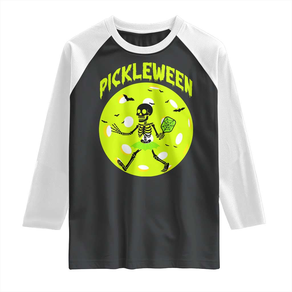 Funny Halloween Pickleball Lovers Raglan Shirt Pickleween - Wonder Print Shop