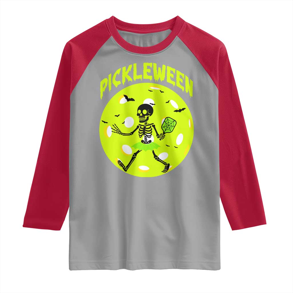 Funny Halloween Pickleball Lovers Raglan Shirt Pickleween - Wonder Print Shop