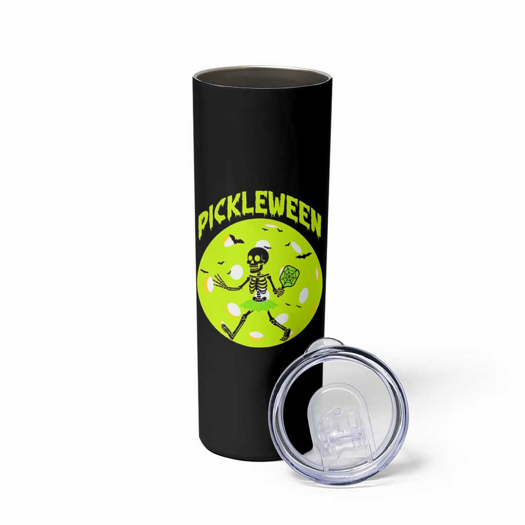 Funny Halloween Pickleball Lovers Skinny Tumbler Pickleween