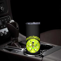 Funny Halloween Pickleball Lovers Skinny Tumbler Pickleween