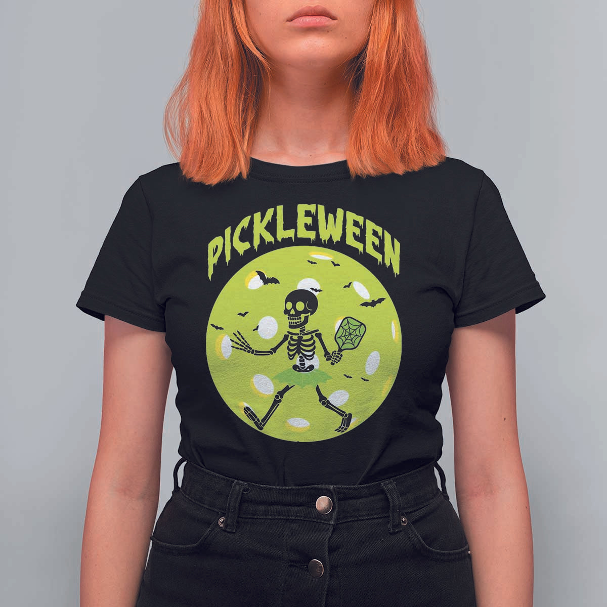 Funny Halloween Pickleball Lovers T Shirt For Women Pickleween - Wonder Print Shop