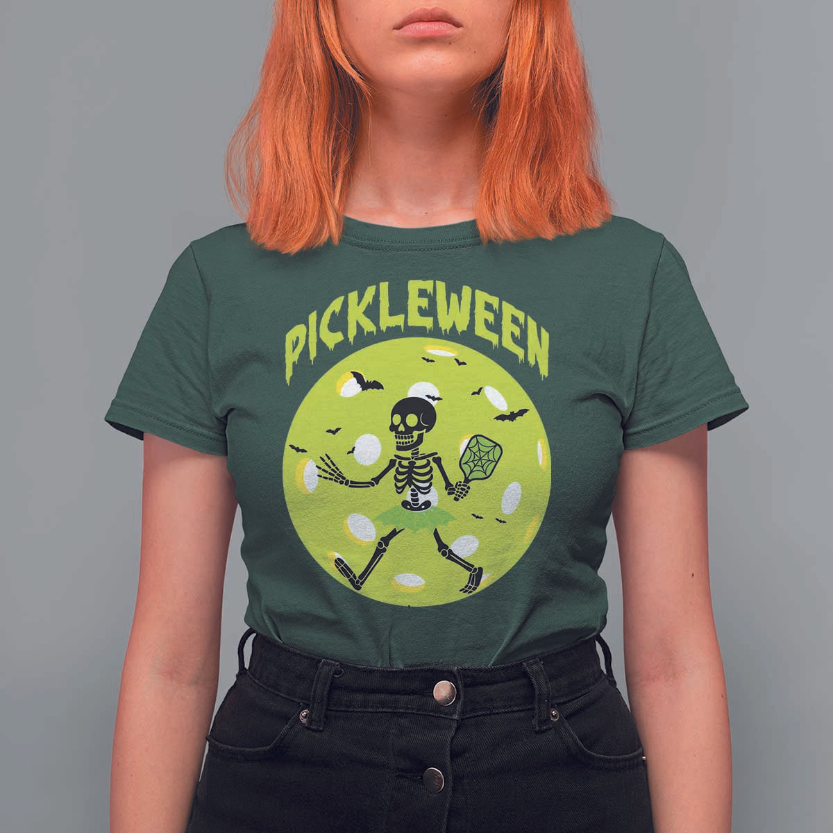 Funny Halloween Pickleball Lovers T Shirt For Women Pickleween - Wonder Print Shop