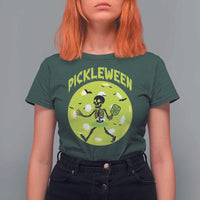 Funny Halloween Pickleball Lovers T Shirt For Women Pickleween - Wonder Print Shop