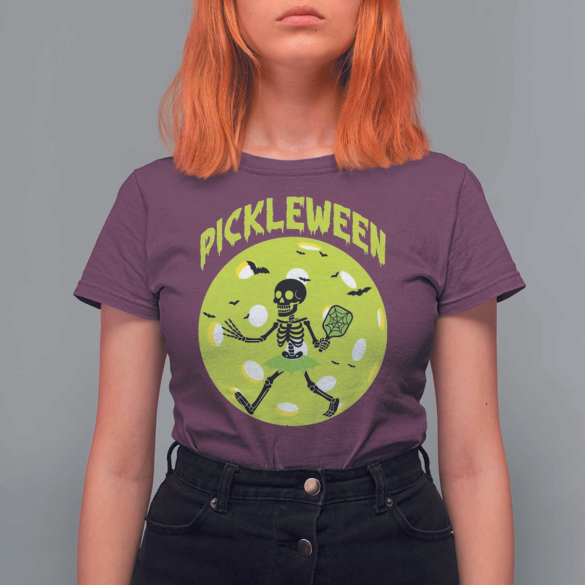Funny Halloween Pickleball Lovers T Shirt For Women Pickleween - Wonder Print Shop