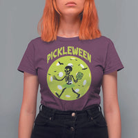 Funny Halloween Pickleball Lovers T Shirt For Women Pickleween - Wonder Print Shop