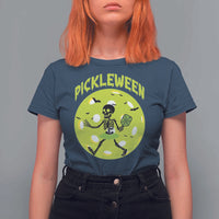 Funny Halloween Pickleball Lovers T Shirt For Women Pickleween - Wonder Print Shop