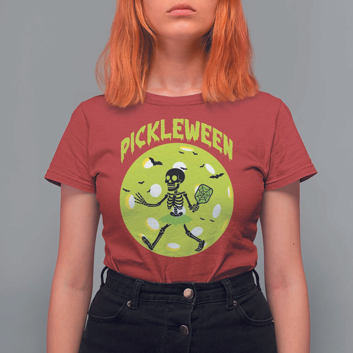 Funny Halloween Pickleball Lovers T Shirt For Women Pickleween - Wonder Print Shop