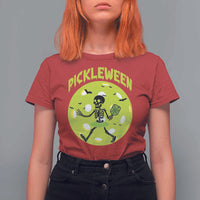 Funny Halloween Pickleball Lovers T Shirt For Women Pickleween - Wonder Print Shop