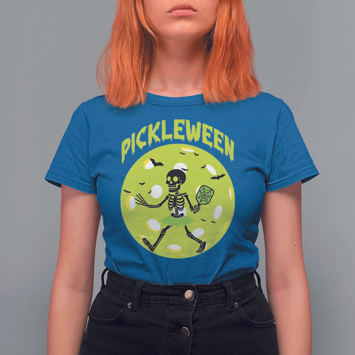 Funny Halloween Pickleball Lovers T Shirt For Women Pickleween - Wonder Print Shop