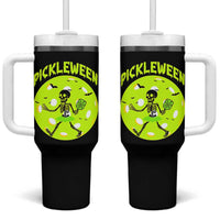 Funny Halloween Pickleball Lovers Tumbler With Handle Pickleween