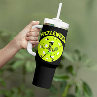 Funny Halloween Pickleball Lovers Tumbler With Handle Pickleween