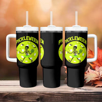 Funny Halloween Pickleball Lovers Tumbler With Handle Pickleween