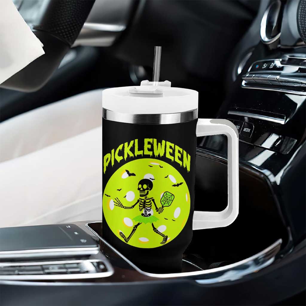 Funny Halloween Pickleball Lovers Tumbler With Handle Pickleween