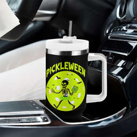 Funny Halloween Pickleball Lovers Tumbler With Handle Pickleween
